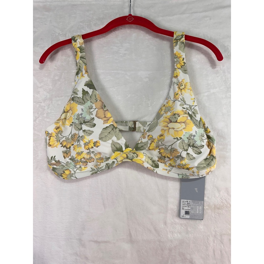 Antonio Melani Bikini‎ Top Large Yellow Floral Full Bloom Women
